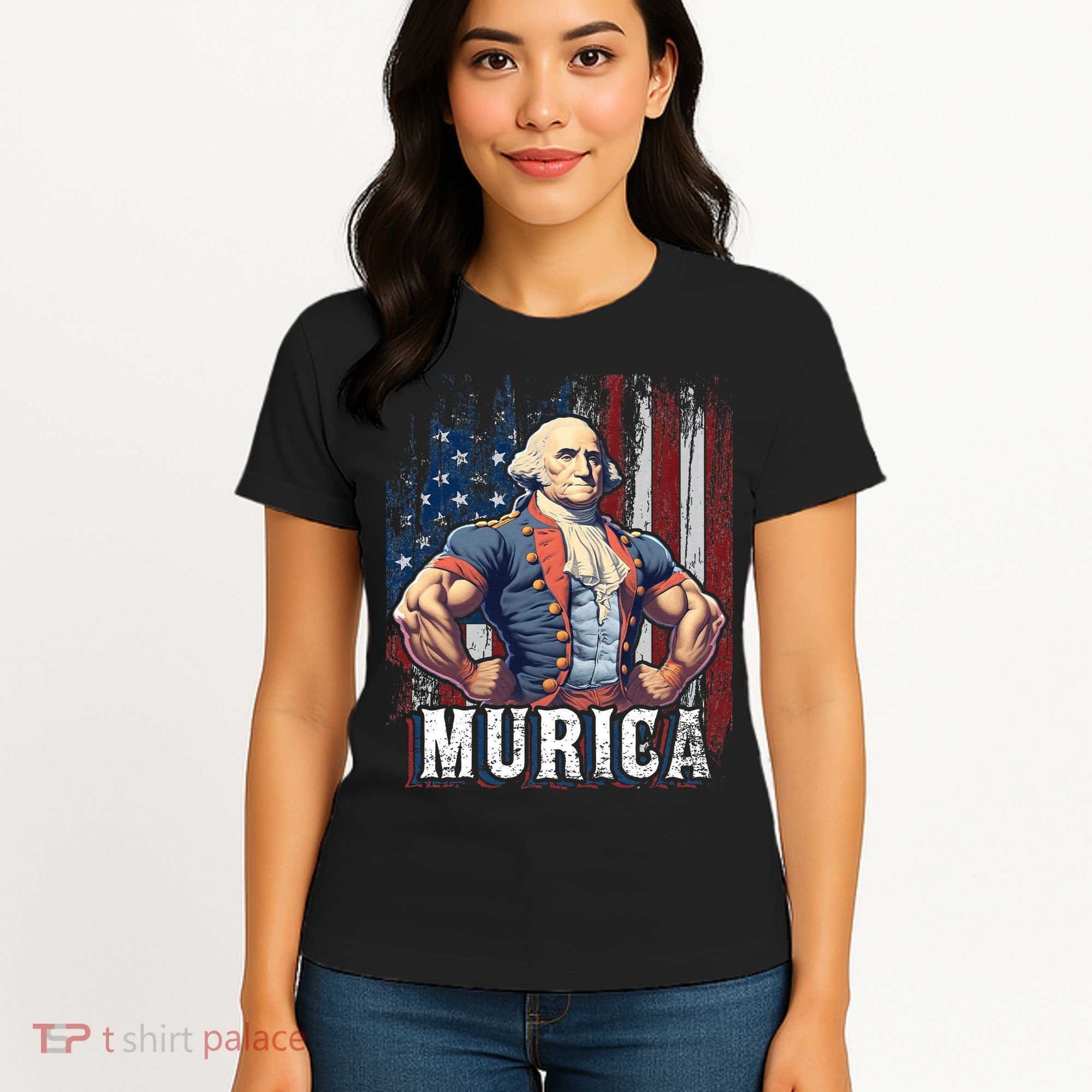 4th of July Patriotic Funny George Washington July 4th Women's T-Shirt
