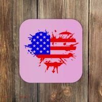 4th Of July USA Heart Coaster thumb 0