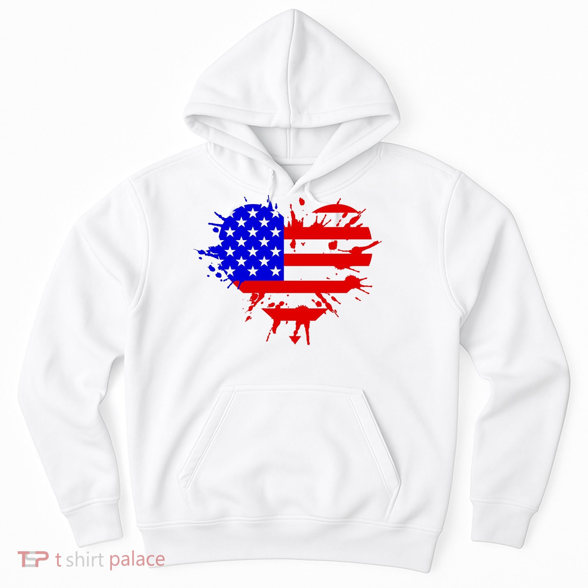 4th Of July USA Heart Hoodie