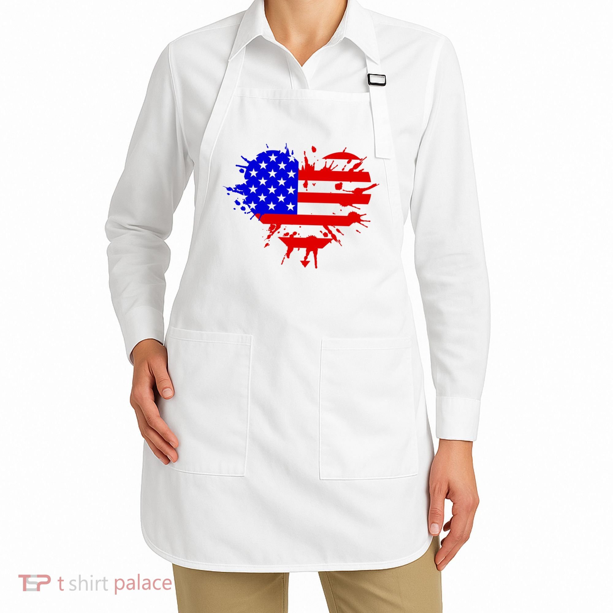 4th Of July USA Heart Apron
