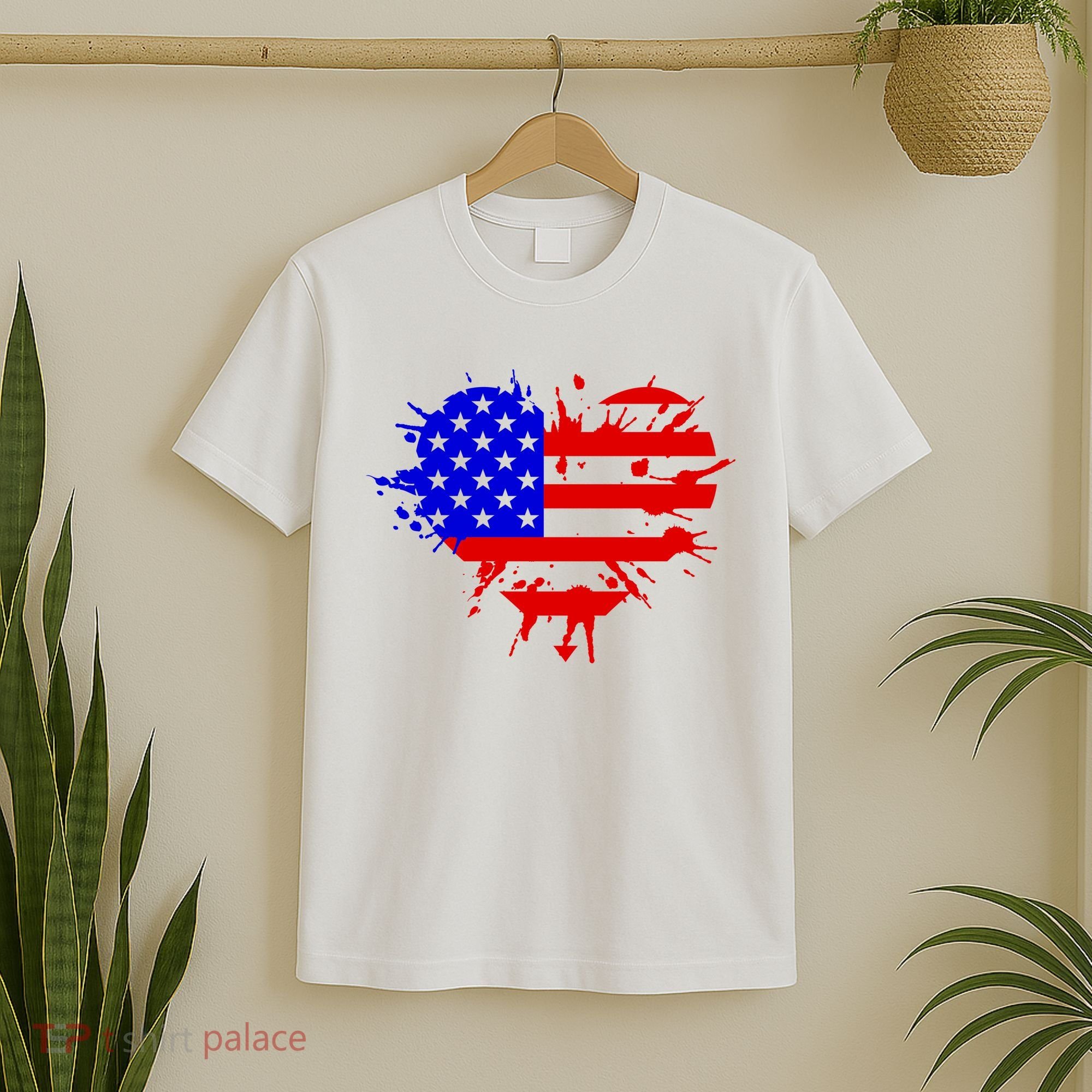 4th Of July USA Heart T-Shirt