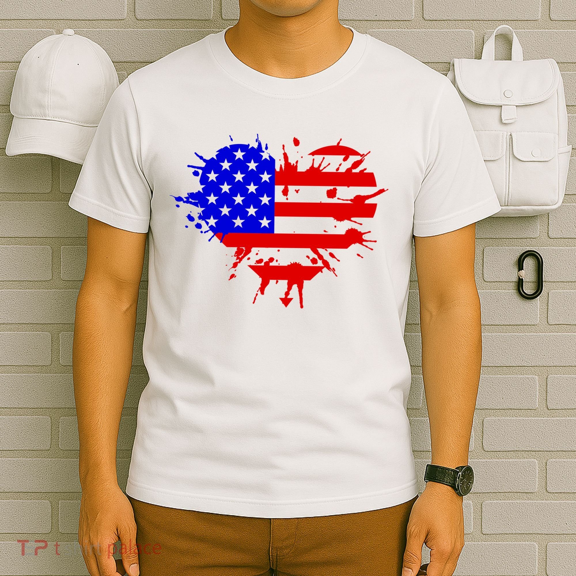 4th Of July USA Heart T-Shirt