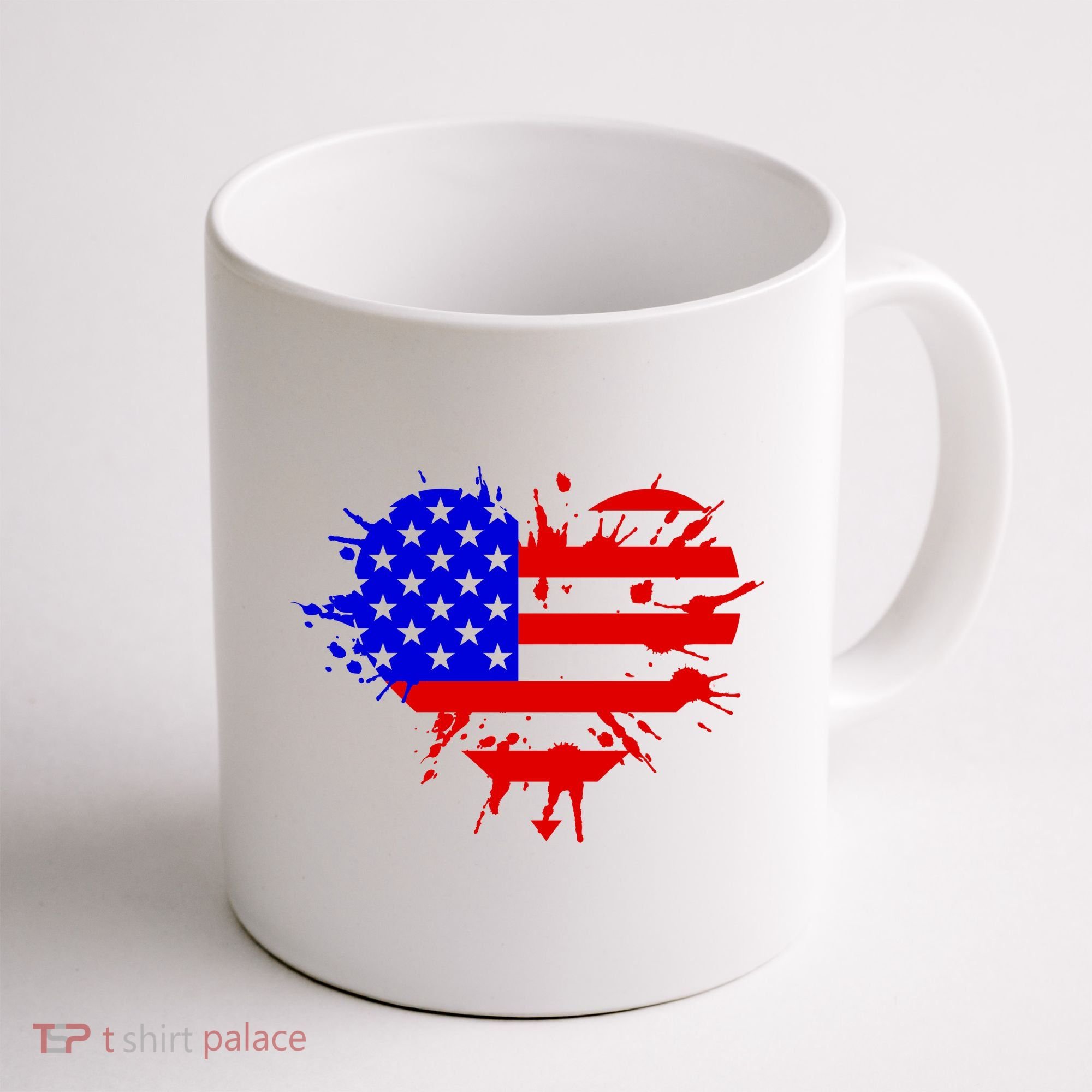 4th Of July USA Heart Coffee Mug