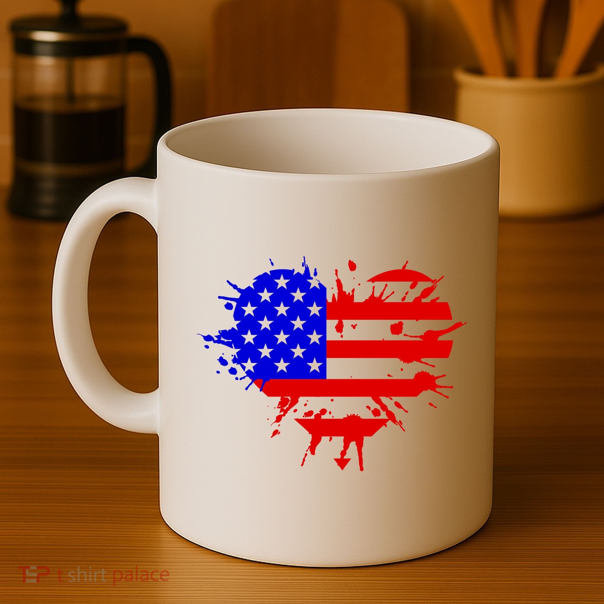 4th Of July USA Heart Coffee Mug