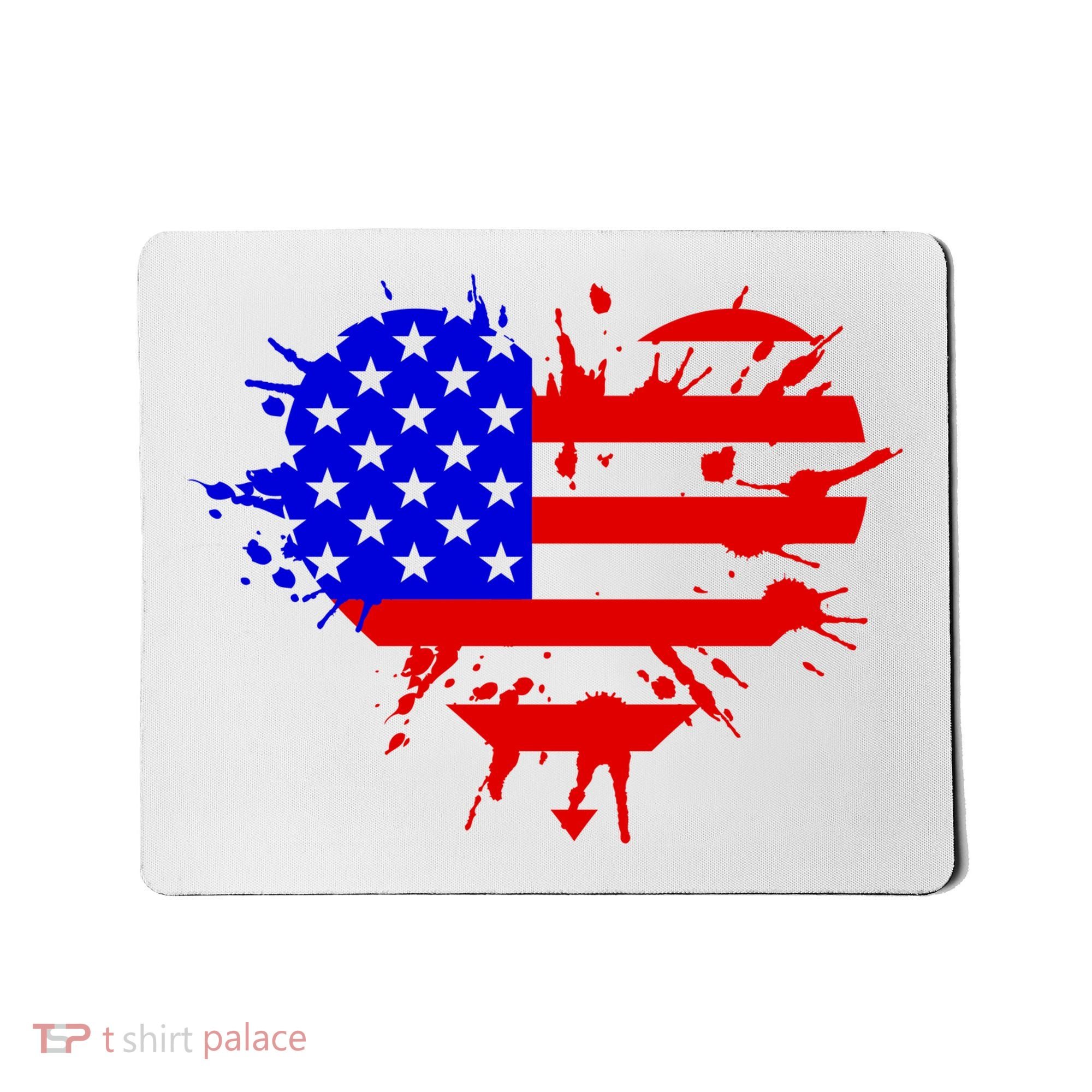 4th Of July USA Heart Mousepad