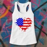 4th Of July USA Heart Women's Tank Top thumb 3