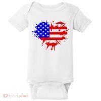 4th Of July USA Heart Baby Bodysuit thumb 0