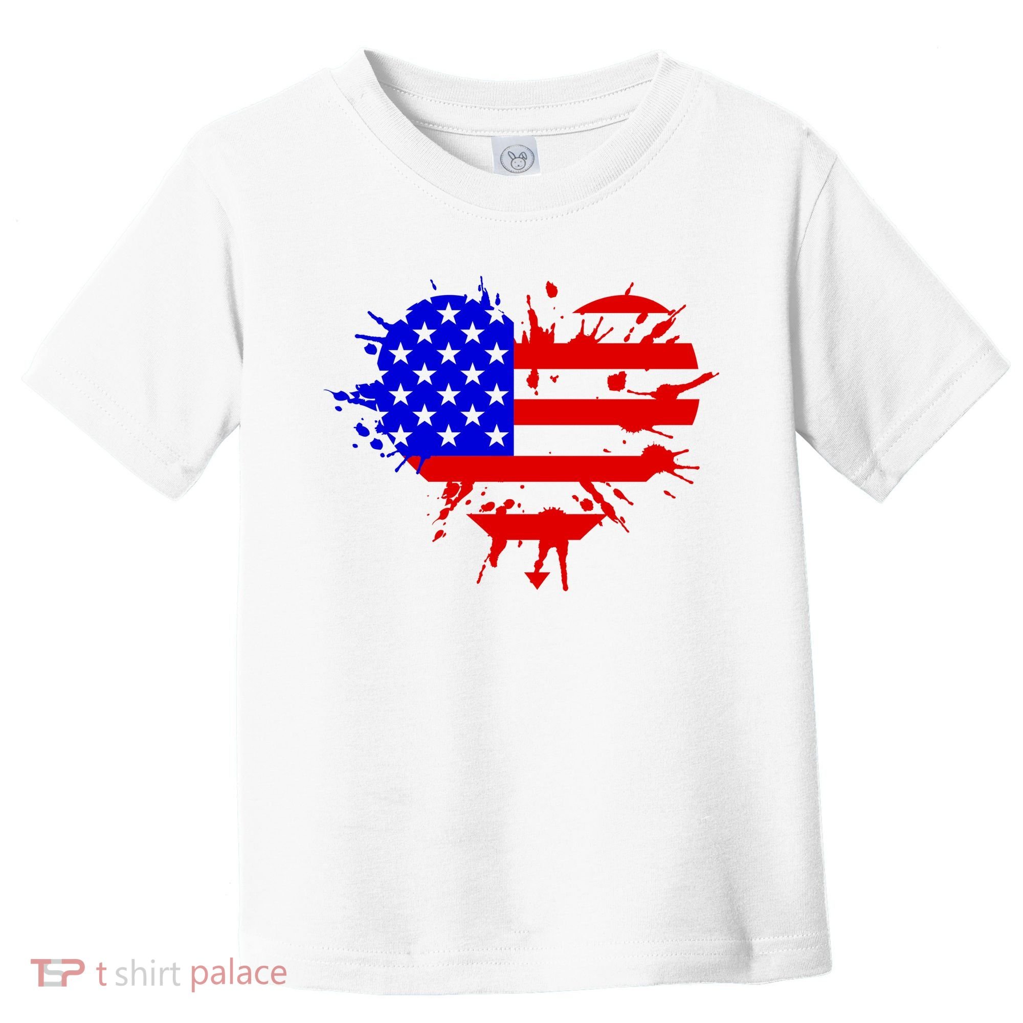 4th Of July USA Heart Toddler T-Shirt