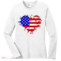 4th Of July USA Heart Women's Long Sleeve Shirt thumb 0