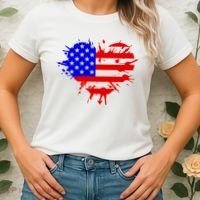 4th Of July USA Heart Women's T-Shirt thumb 2
