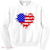 4th Of July USA Heart Kids Sweatshirt thumb 0