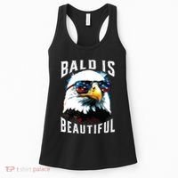 4th Of July Independence Day Bald Eagle Bald Is Beautiful Women's Tank Top thumb 0