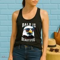 4th Of July Independence Day Bald Eagle Bald Is Beautiful Women's Tank Top thumb 2