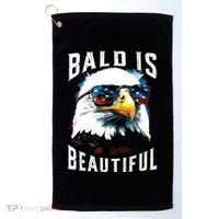 4th Of July Independence Day Bald Eagle Bald Is Beautiful Golf Towel thumb 0