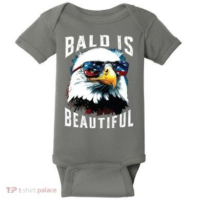 4th Of July Independence Day Bald Eagle Bald Is Beautiful Baby Bodysuit