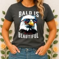 4th Of July Independence Day Bald Eagle Bald Is Beautiful Women's T-Shirt thumb 2