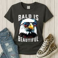 4th Of July Independence Day Bald Eagle Bald Is Beautiful Women's T-Shirt thumb 3