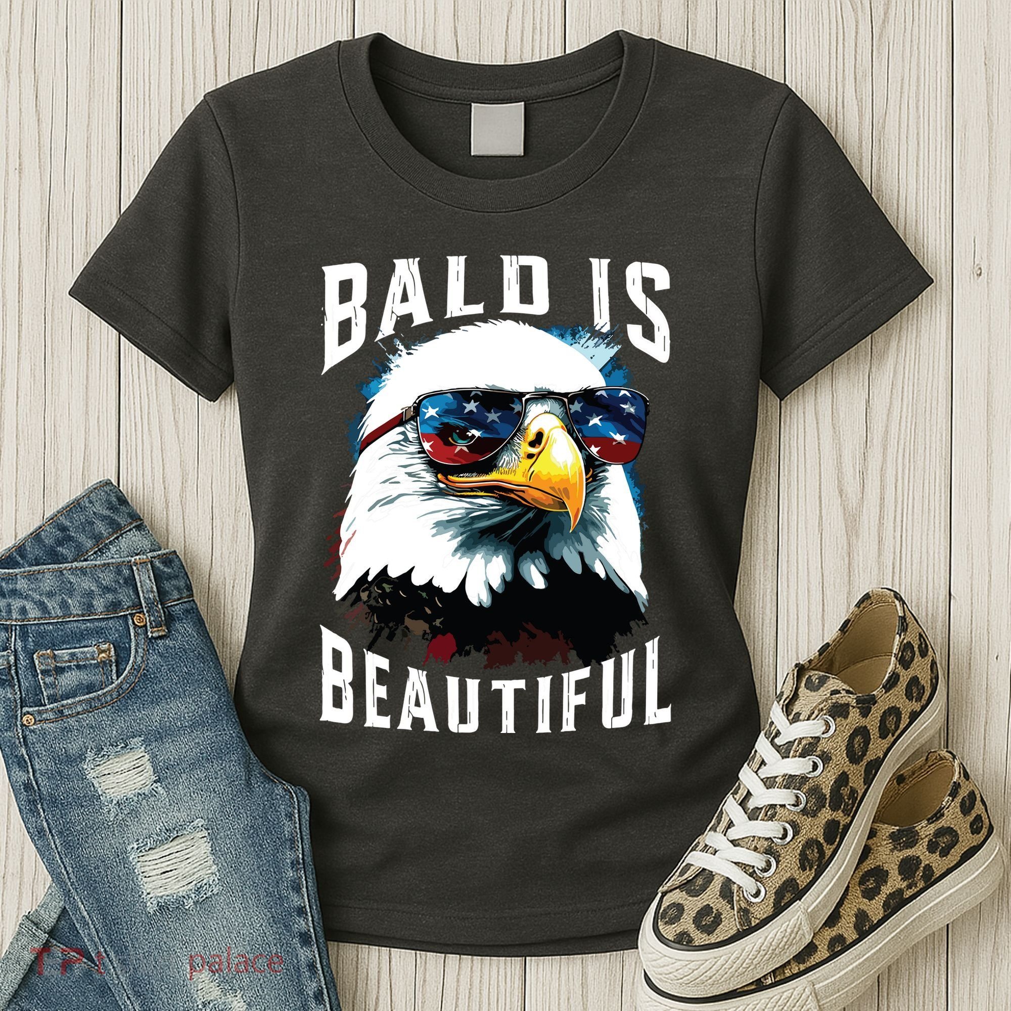 4th Of July Independence Day Bald Eagle Bald Is Beautiful Women's T-Shirt