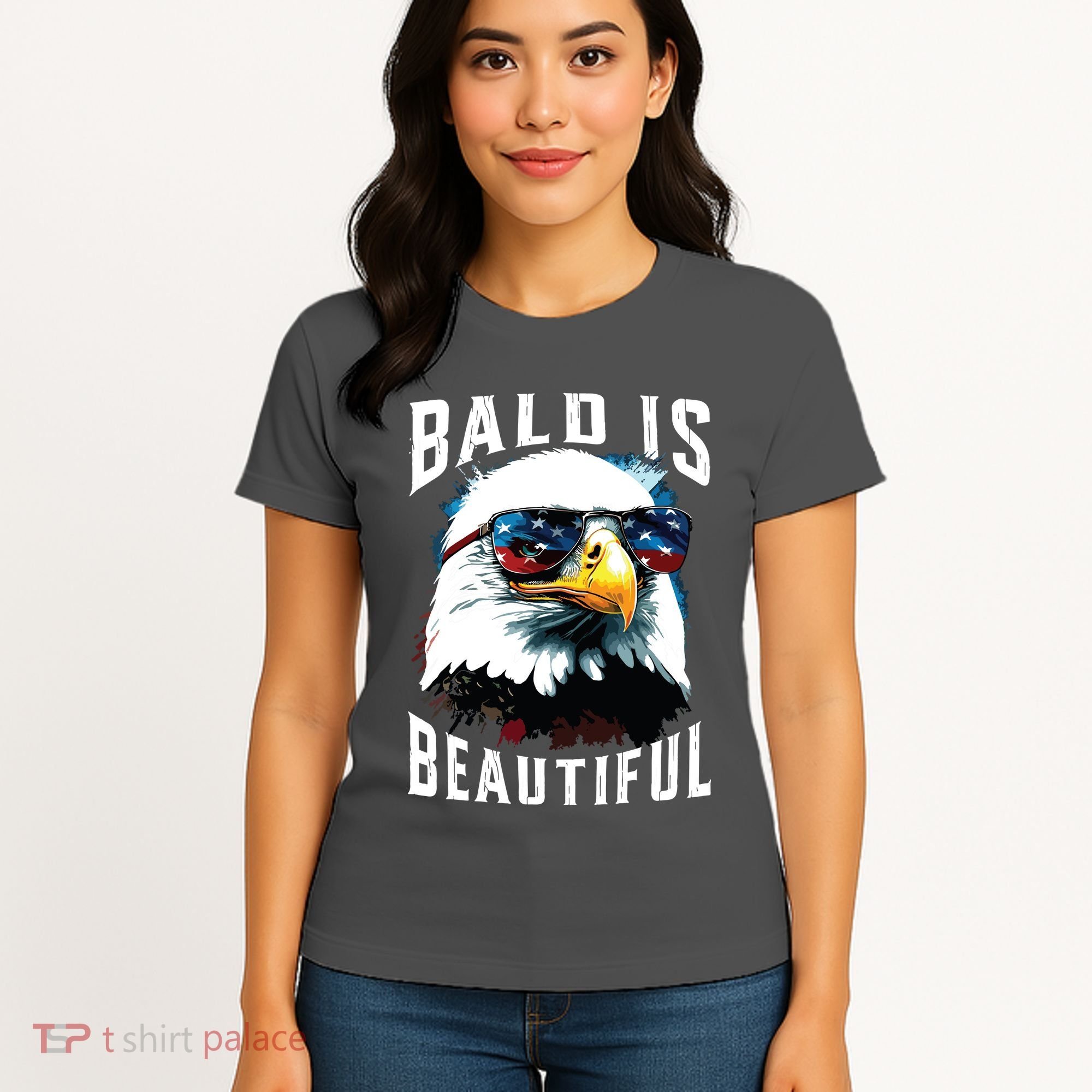 4th Of July Independence Day Bald Eagle Bald Is Beautiful Women's T-Shirt