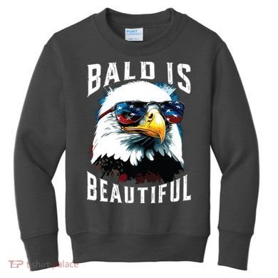 4th Of July Independence Day Bald Eagle Bald Is Beautiful Kids Sweatshirt