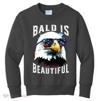 4th Of July Independence Day Bald Eagle Bald Is Beautiful Kids Sweatshirt thumb 0