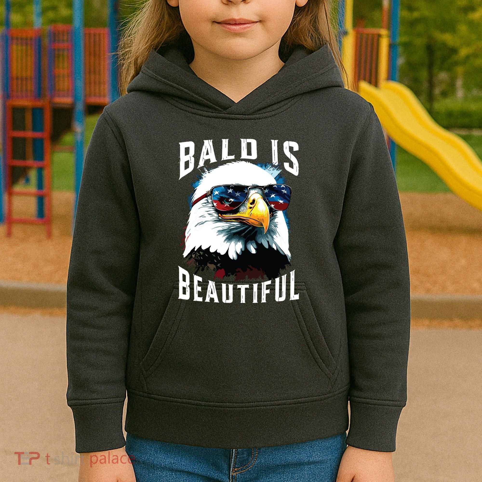 4th Of July Independence Day Bald Eagle Bald Is Beautiful Kids Hoodie