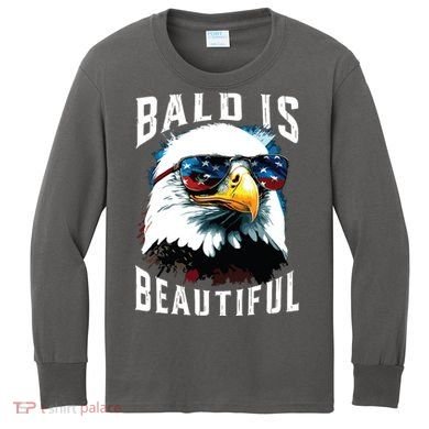 4th Of July Independence Day Bald Eagle Bald Is Beautiful Kids Long Sleeve Shirt