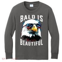 4th Of July Independence Day Bald Eagle Bald Is Beautiful Kids Long Sleeve Shirt thumb 0