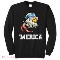 4th Of July Merica Usa Flag Bald Eagle Patriotic Veteran Sweatshirt thumb 0
