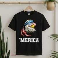 4th Of July Merica Usa Flag Bald Eagle Patriotic Veteran T-Shirt thumb 2