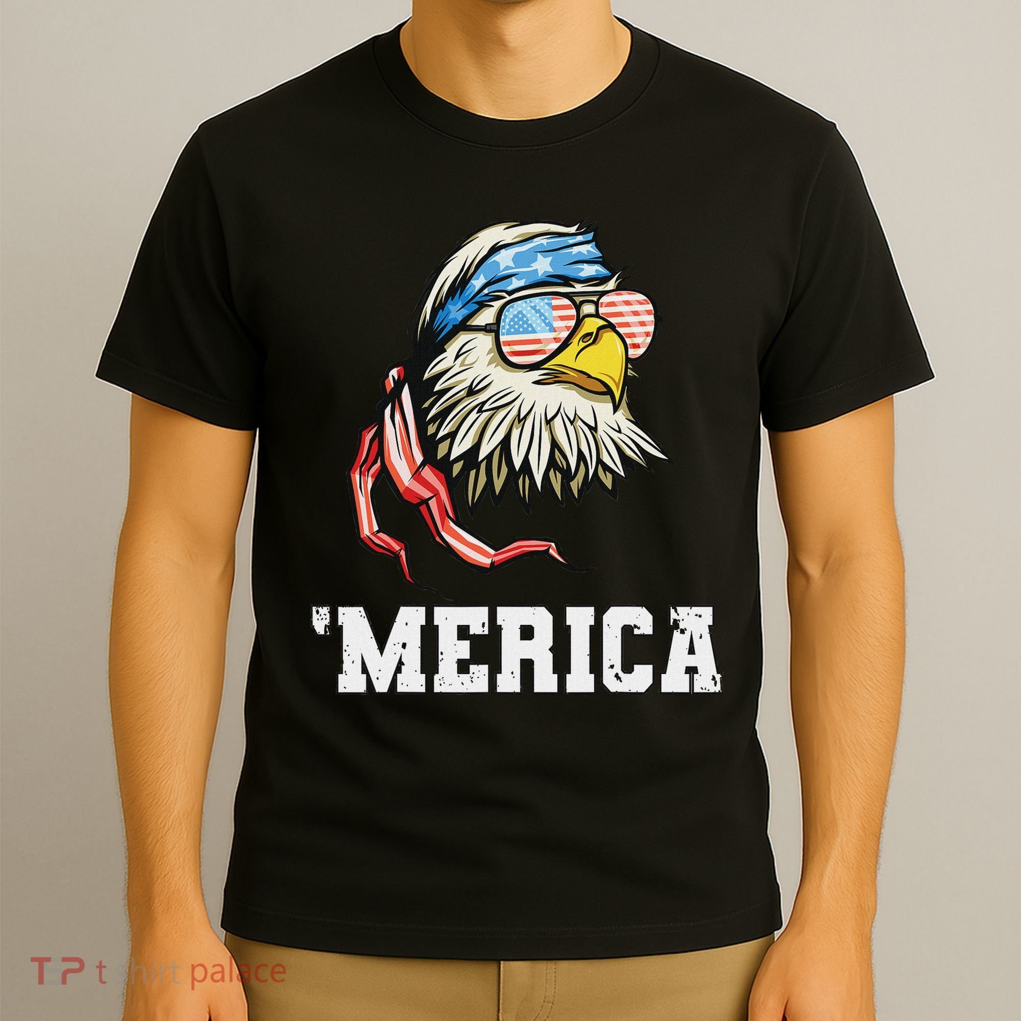 4th Of July Merica Usa Flag Bald Eagle Patriotic Veteran T-Shirt