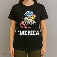4th Of July Merica Usa Flag Bald Eagle Patriotic Veteran T-Shirt thumb 4