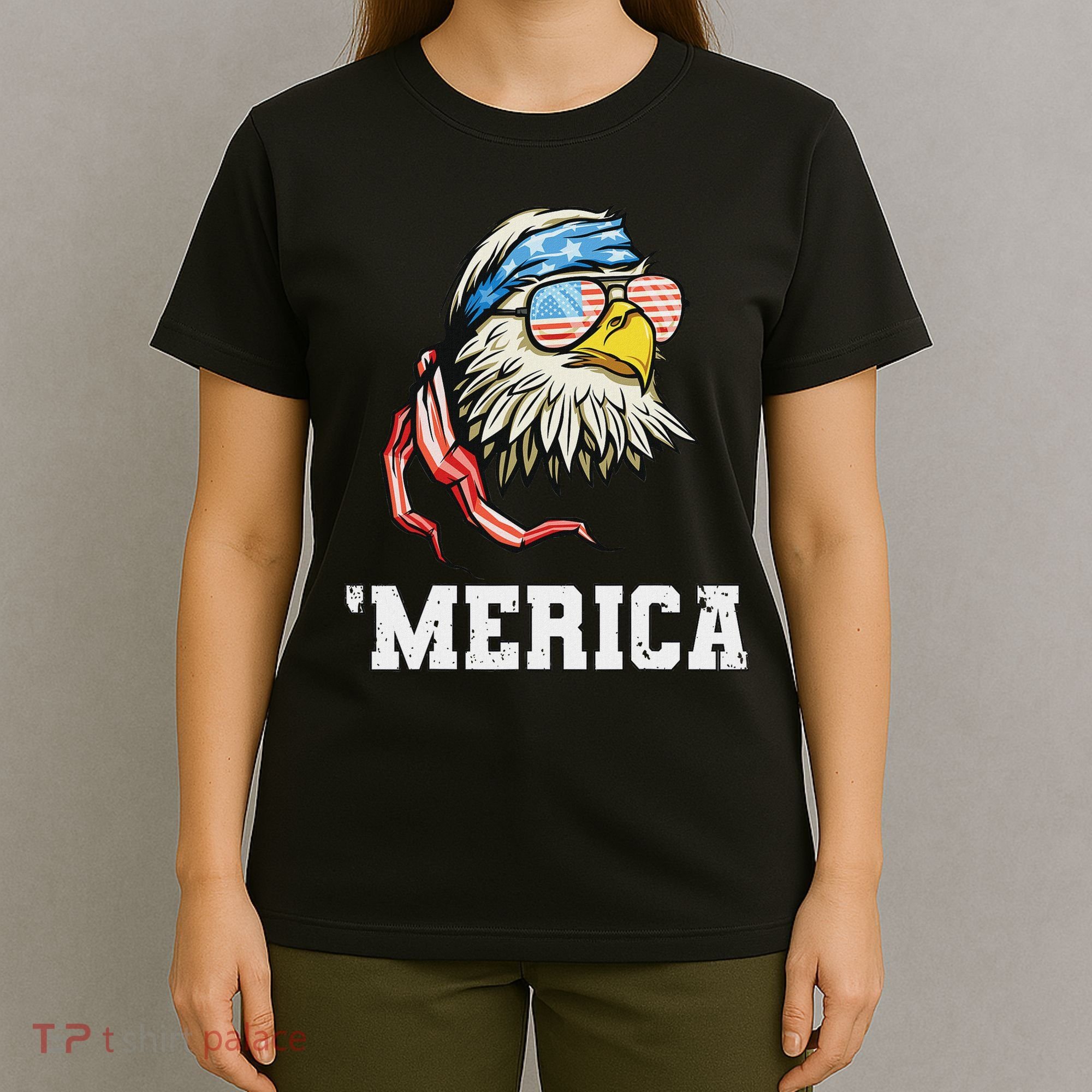 4th Of July Merica Usa Flag Bald Eagle Patriotic Veteran T-Shirt