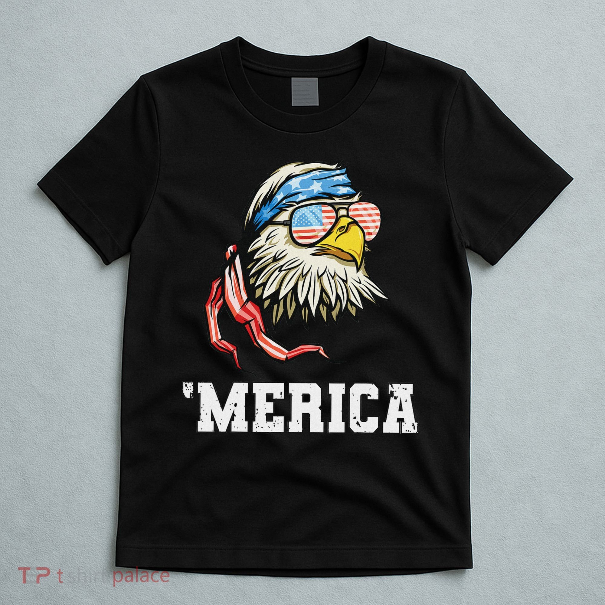 4th Of July Merica Usa Flag Bald Eagle Patriotic Veteran T-Shirt