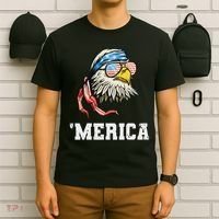4th Of July Merica Usa Flag Bald Eagle Patriotic Veteran T-Shirt thumb 6