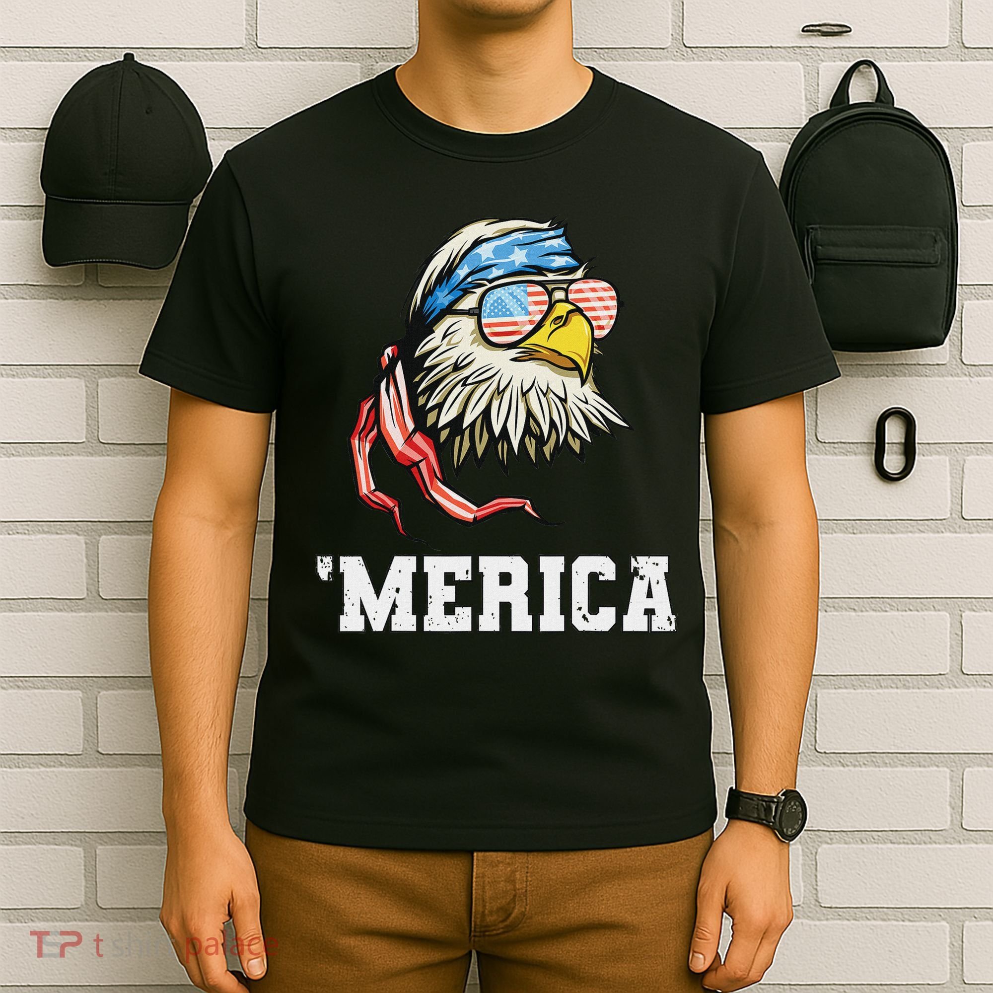 4th Of July Merica Usa Flag Bald Eagle Patriotic Veteran T-Shirt