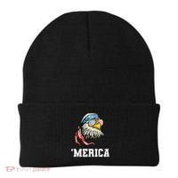 4th Of July Merica Usa Flag Bald Eagle Patriotic Veteran Beanie thumb 0
