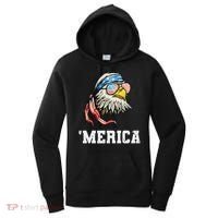 4th Of July Merica Usa Flag Bald Eagle Patriotic Veteran Women's Hoodie thumb 0