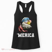 4th Of July Merica Usa Flag Bald Eagle Patriotic Veteran Women's Tank Top thumb 0