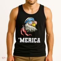 4th Of July Merica Usa Flag Bald Eagle Patriotic Veteran Tank Top thumb 3