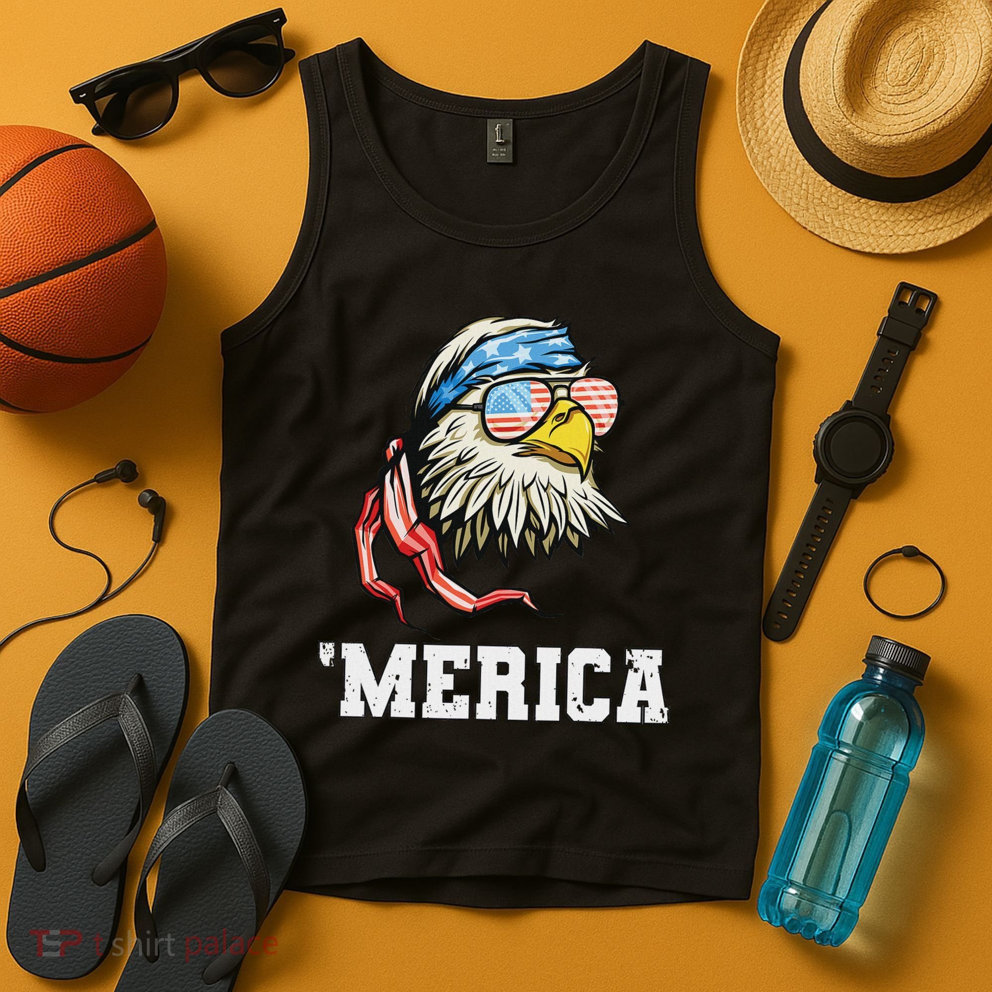 4th Of July Merica Usa Flag Bald Eagle Patriotic Veteran Tank Top