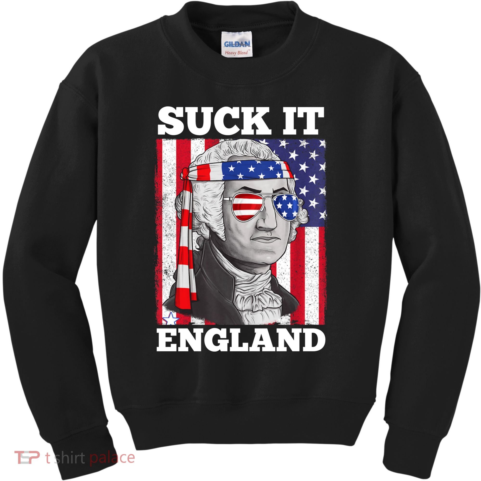 4th Of July Suck It England Washington In Patriotic Shade Kids Sweatshirt