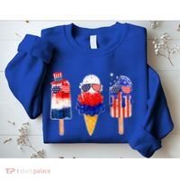 4th Of July Popsicle Red White Blue American Flag Sweatshirt thumb 2