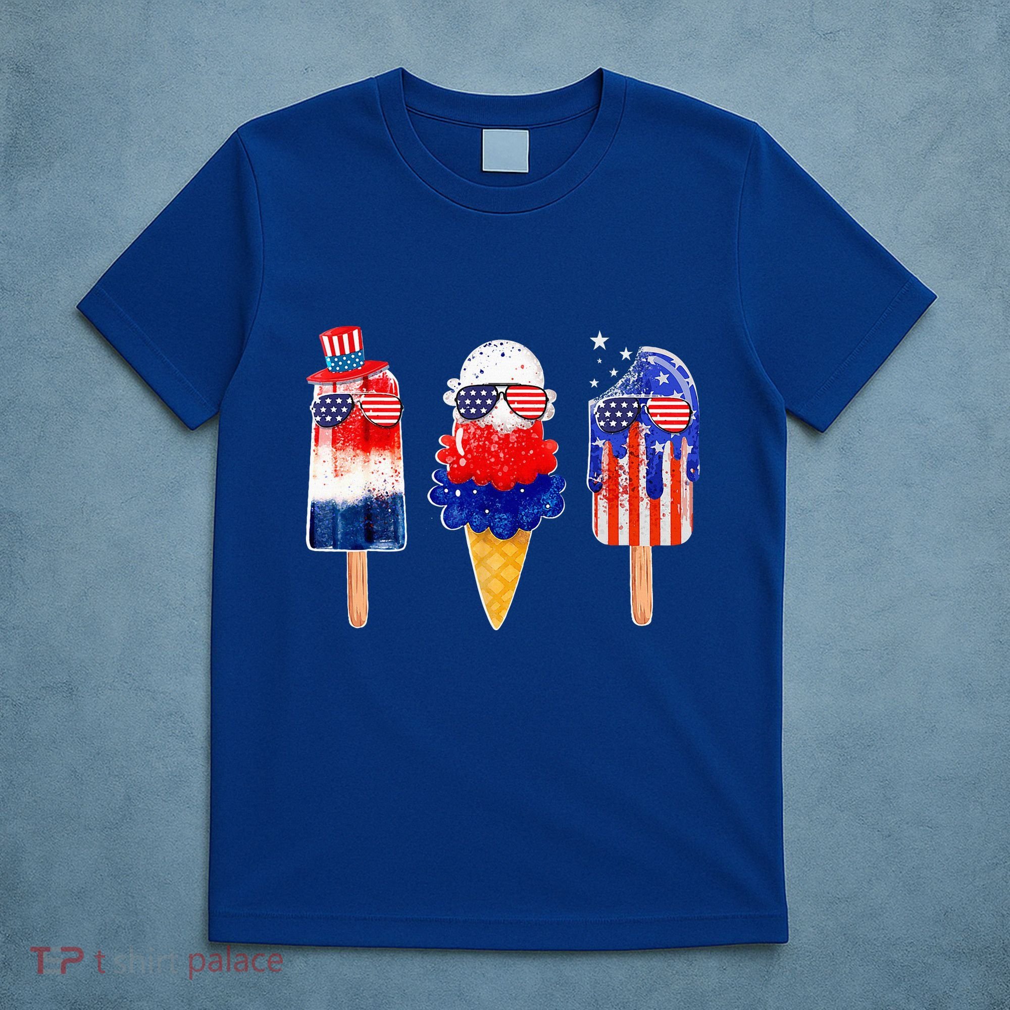 4th Of July Popsicle Red White Blue American Flag T-Shirt