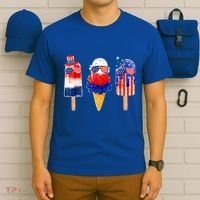 4th Of July Popsicle Red White Blue American Flag T-Shirt thumb 6