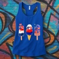 4th Of July Popsicle Red White Blue American Flag Women's Tank Top thumb 3
