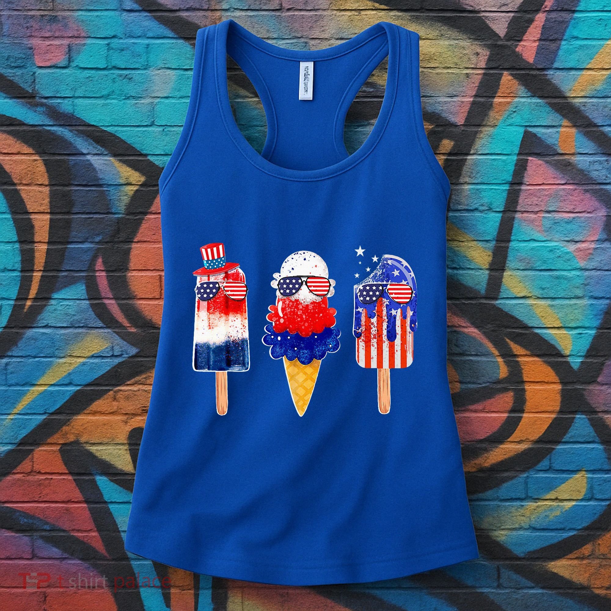 4th Of July Popsicle Red White Blue American Flag Women's Tank Top