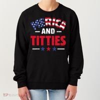 4th of July Merica and Titties Funny Women's Sweatshirt thumb 0