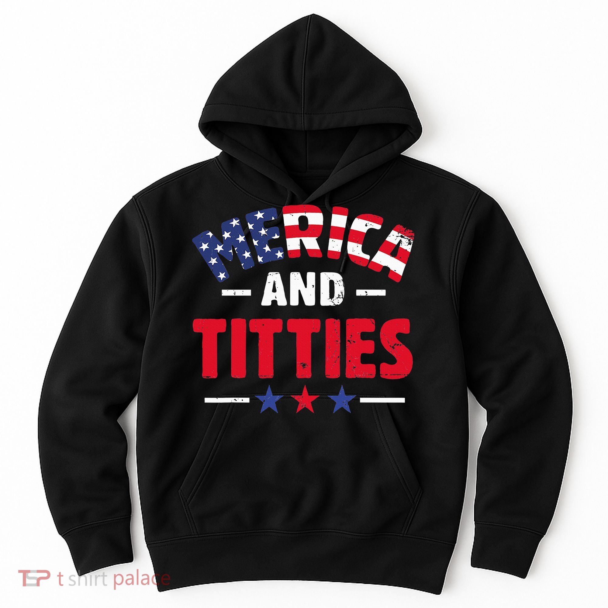 4th of July Merica and Titties Funny Hoodie