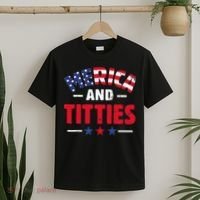 4th of July Merica and Titties Funny T-Shirt thumb 2